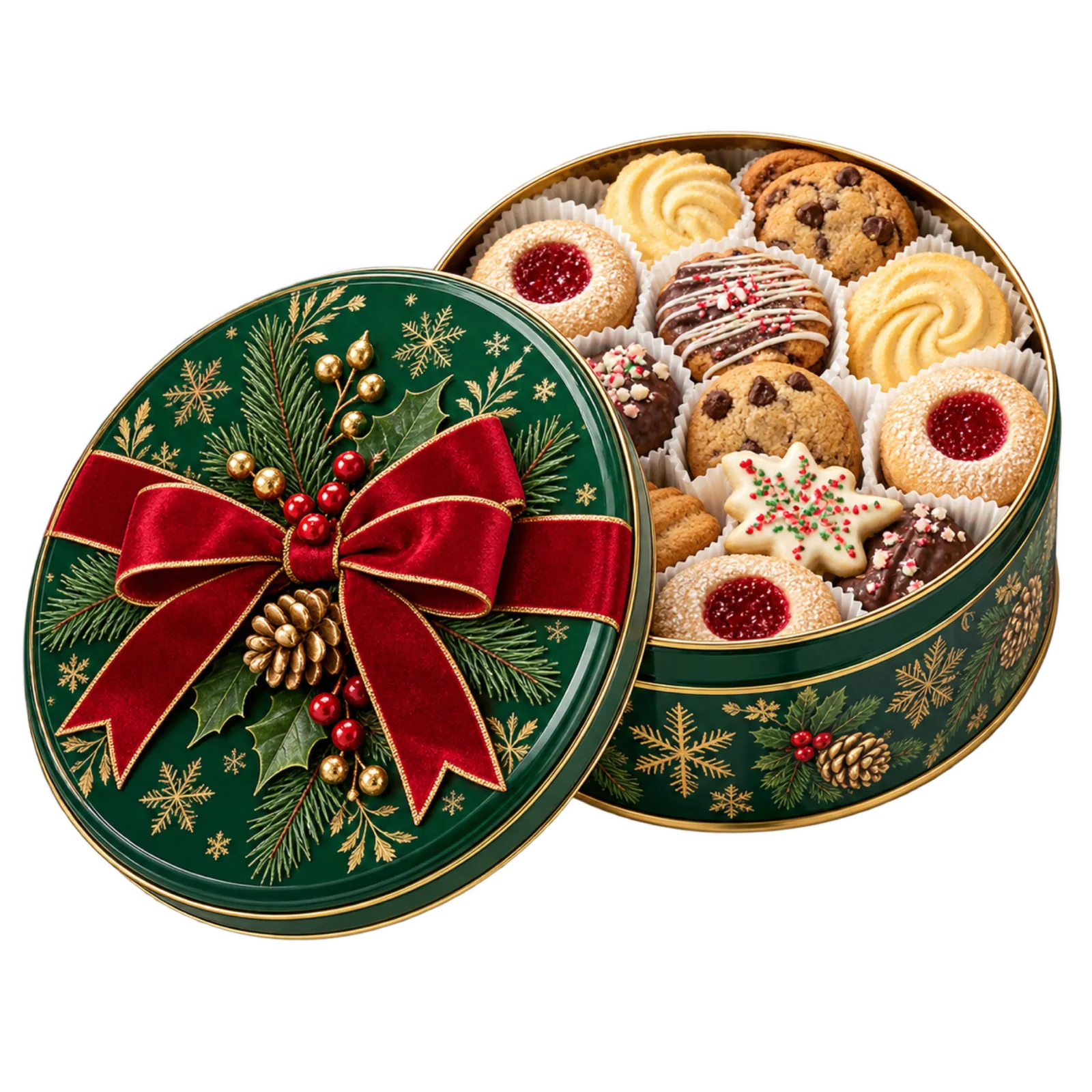 green cookie tin