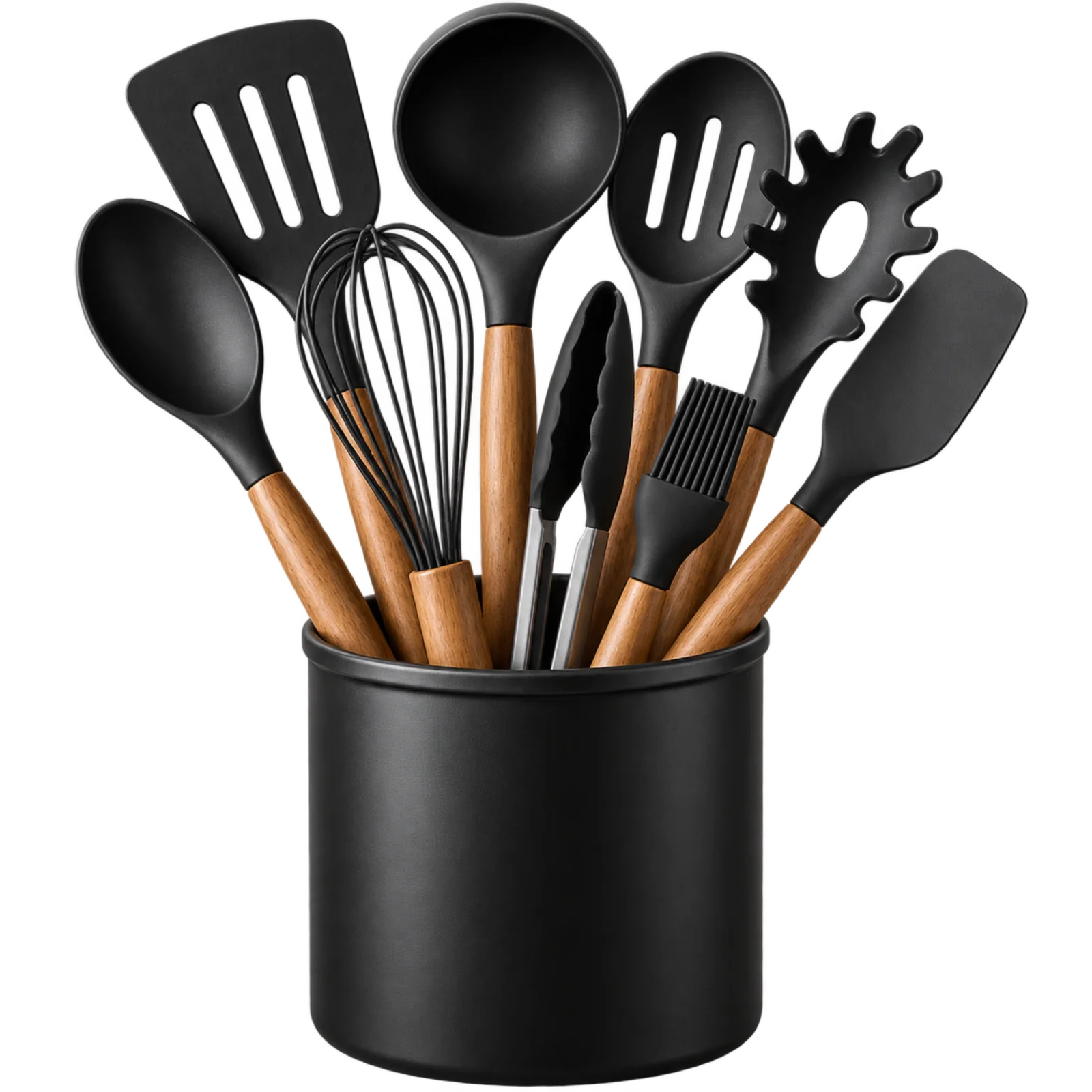 black holder wood handles