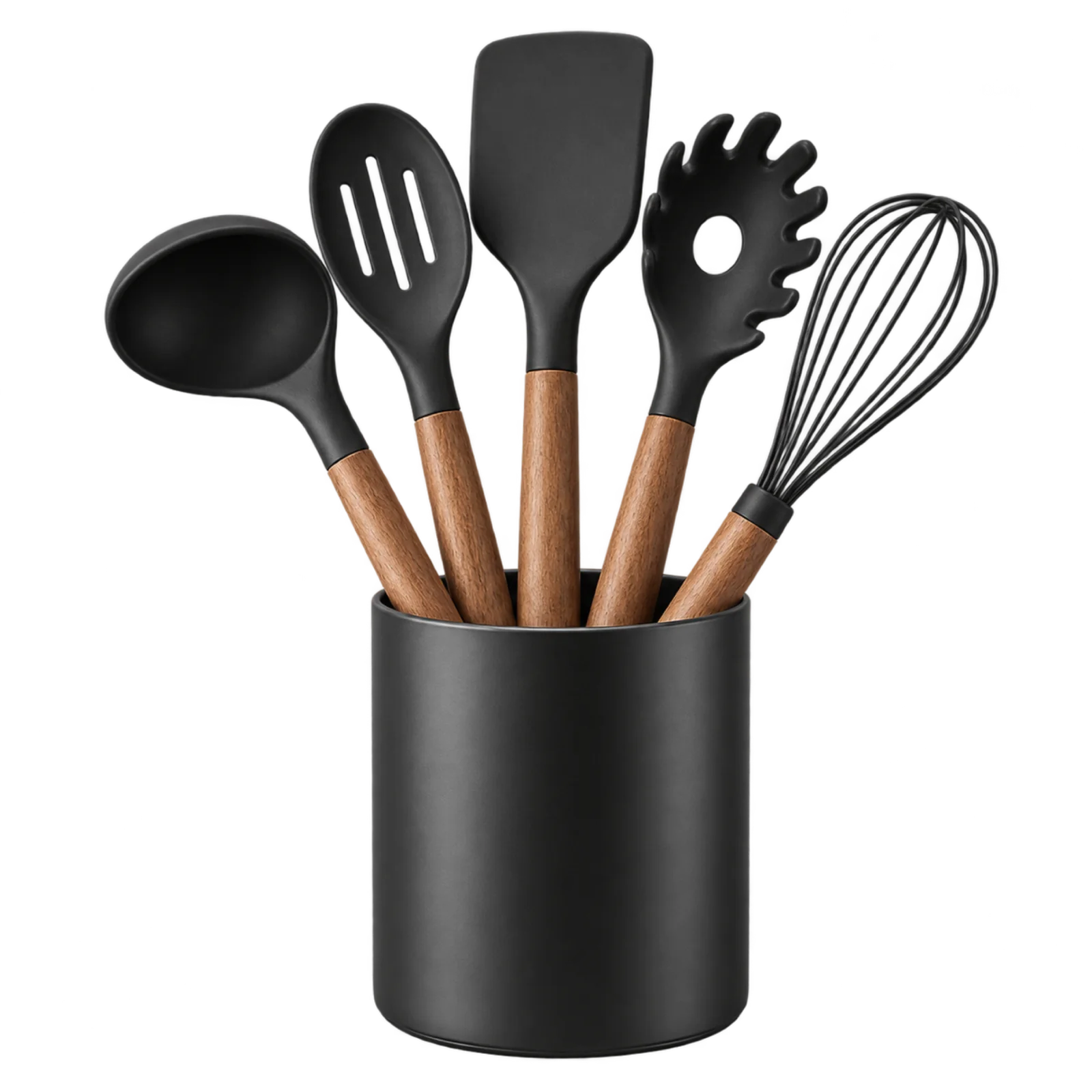 utensil holder wood handles